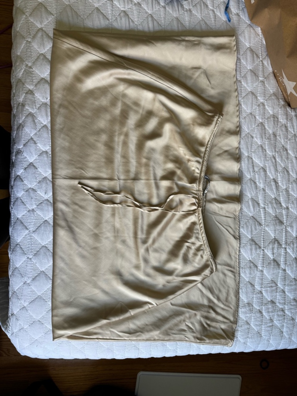 Abercrombie & Fitch Champagne Satin Slip Skirt